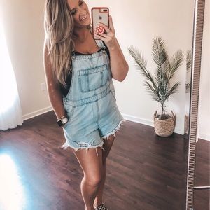 Overall Jean Shorts